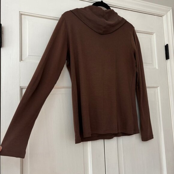 Peruvian Connection Milk Chocolate Cowl Neck Sweater Blouse Size Medium Pima - Picture 9 of 9